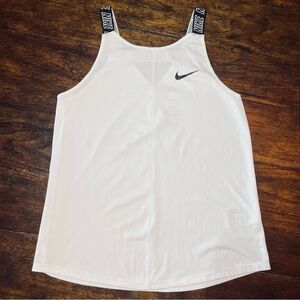 Nike Dri-FIT Elastika Tank Top Womens Size L White Training Gym Yoga Running
